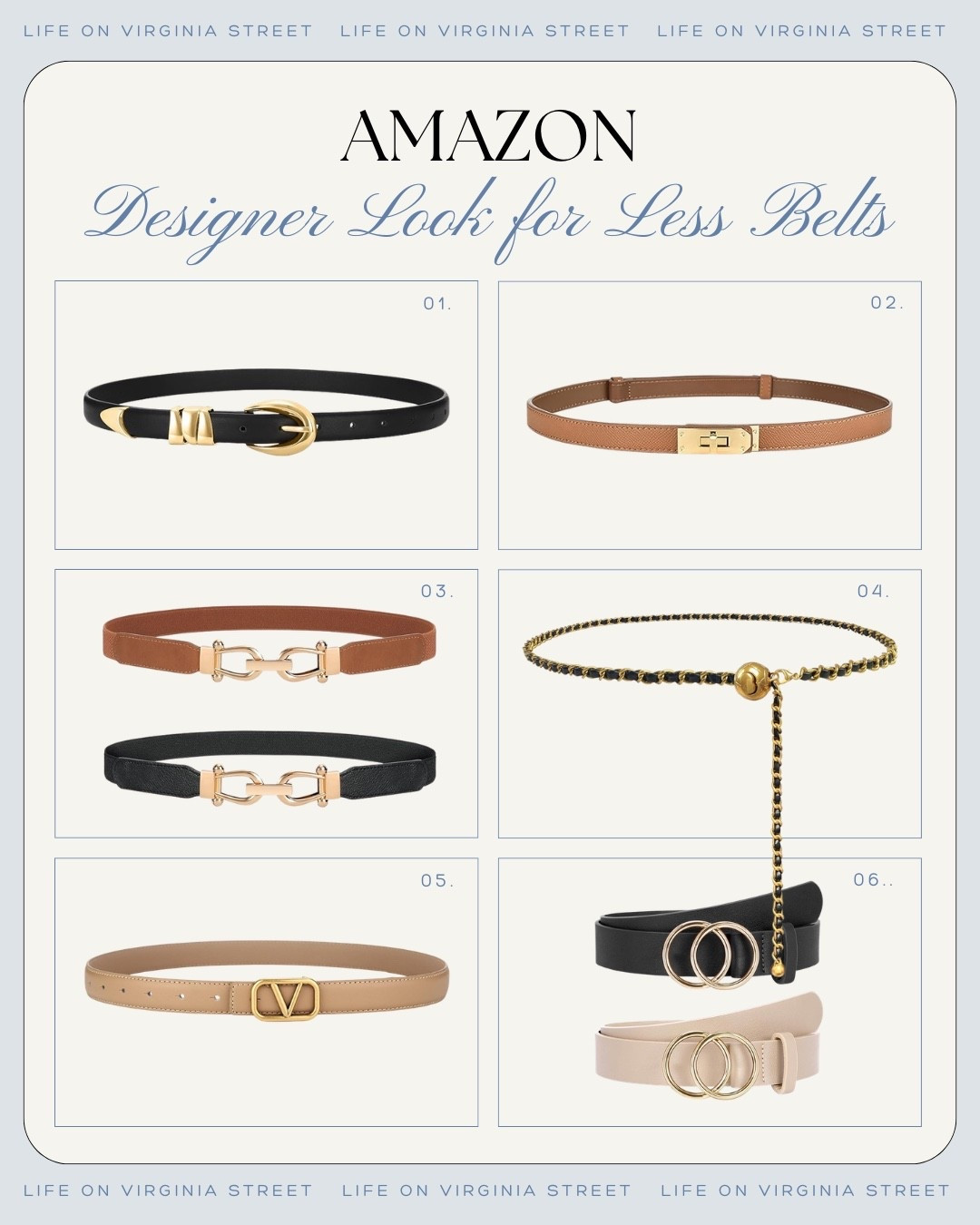 Amazon designer looks for less belts🙌🏻🙌🏻

#LTKdayinmylife #LTKootd #LTKSeasonal