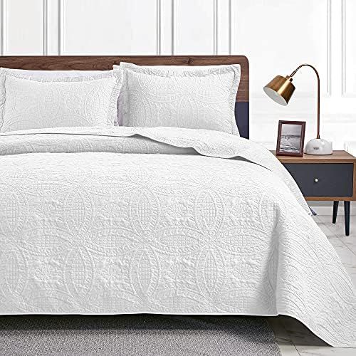 Love's cabin King Size Quilt Set White Bedspreads - Soft Bed Summer Quilt Lightweight Microfiber ... | Amazon (US)