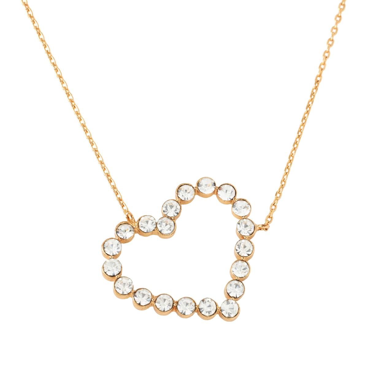 BAUBLEBAR Clear Crystal Asymmetrical Heart Necklace | HSN