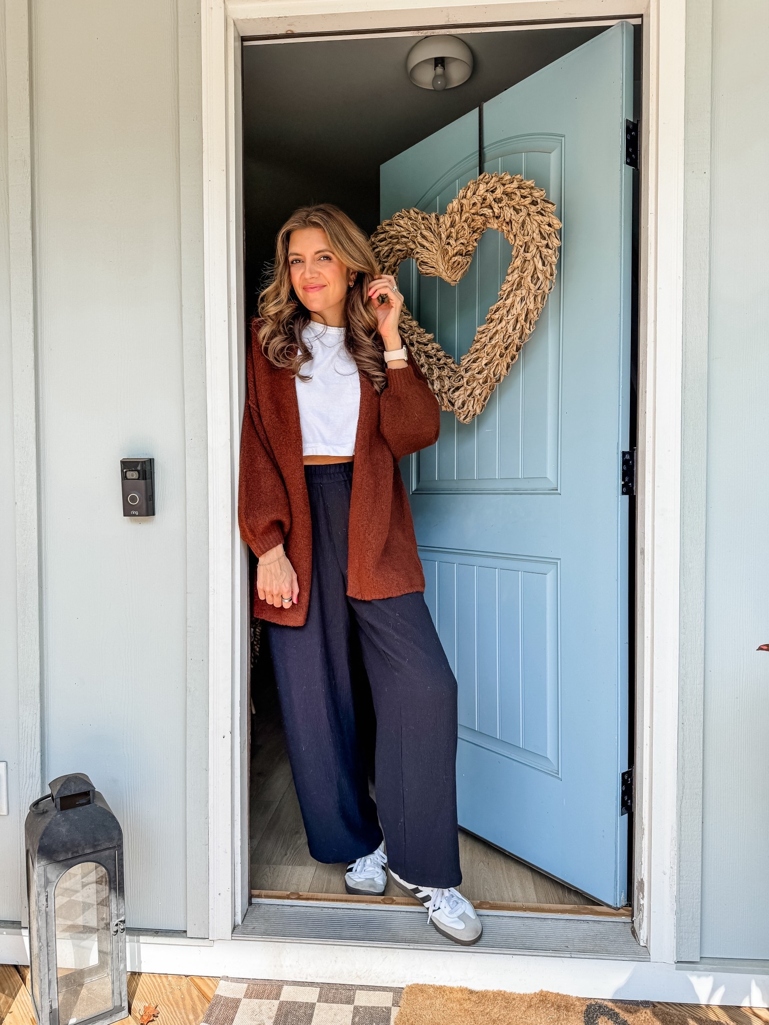 Fall mom outfit formula— the coziest cardigan and wide leg pants. 

#LTKOver40 #LTKFindsUnder100