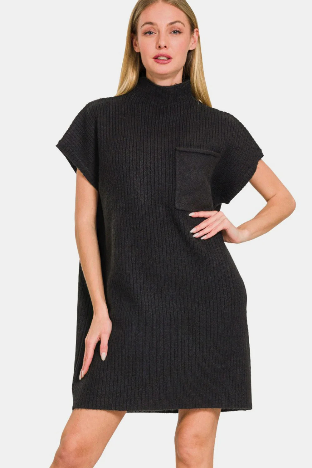 Short Sleeve Sweater Mini Dress | Shop Simon