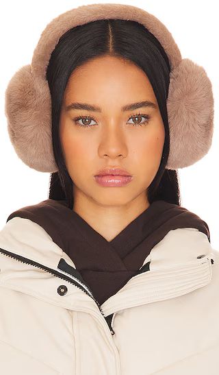 Oversized Faux Fur Earmuff in Taupe | Revolve Clothing (Global)