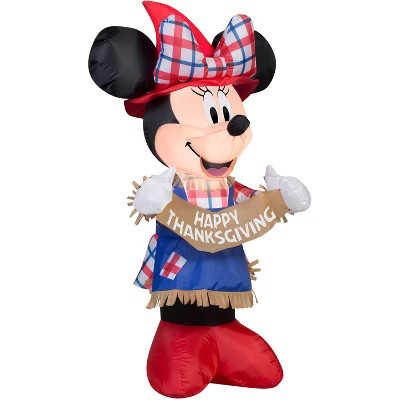 Gemmy Airblown Inflatable Minnie as Scarecrow Disney, 3.5 ft Tall, Multi | Target