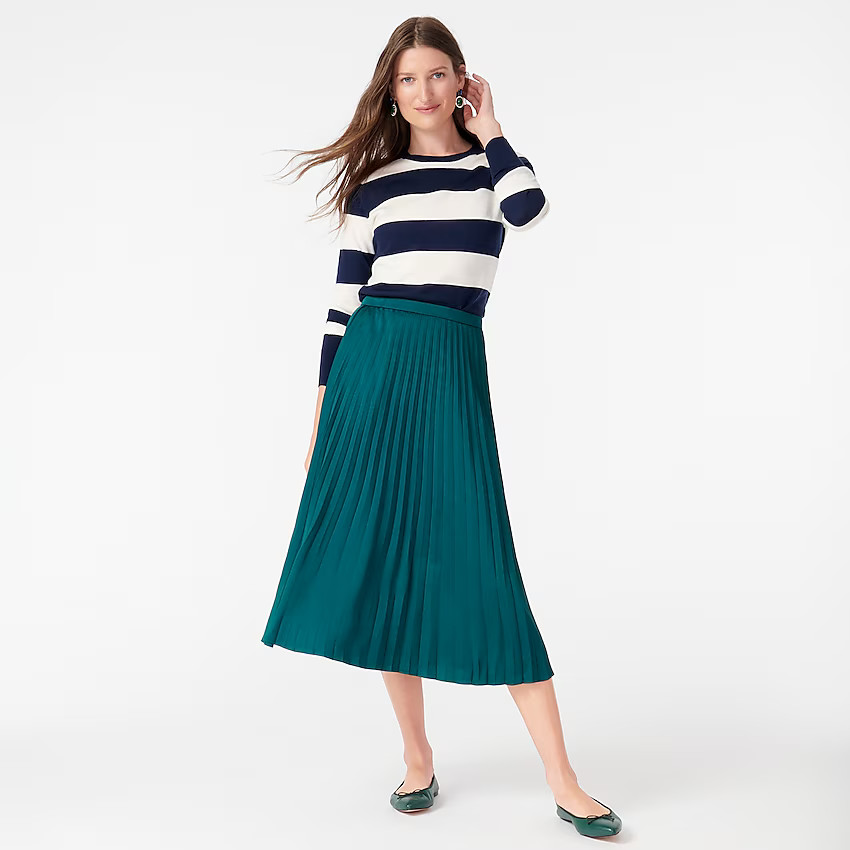 Pleated midi skirt | J. Crew US