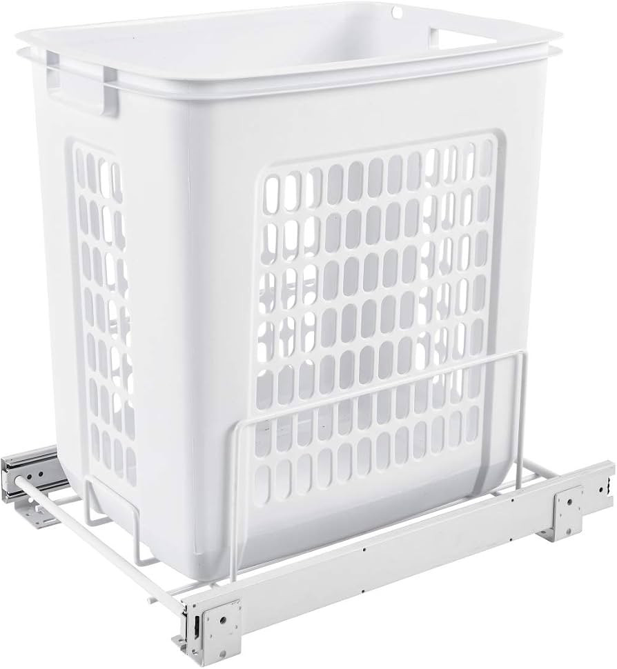 Rev-A-Shelf Pullout 20" Deep Cabinet Floor Steel Mounted Polymer Plastic Clothes Laundry Hamper w... | Amazon (US)