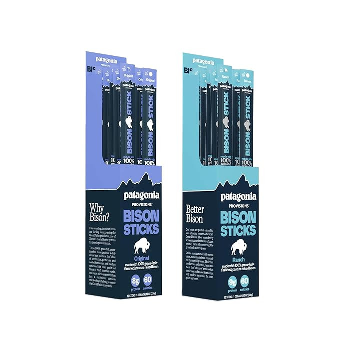 Patagonia Provisions Bison Sticks 24-Pack - Original, Ranch - Responsibly Sourced, Healthy High P... | Amazon (US)