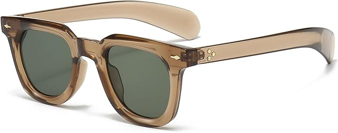 PORADAY Square Sunglasses for Women Men Trendy Thick Frame Sun Glasses Black Shades | Amazon (US)