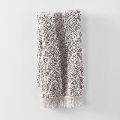 Stamped Geo Bath Towels Gray - Threshold™ | Target
