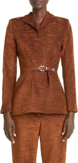 Brandon Maxwell Belted Chenille Jacket | Nordstrom | Nordstrom