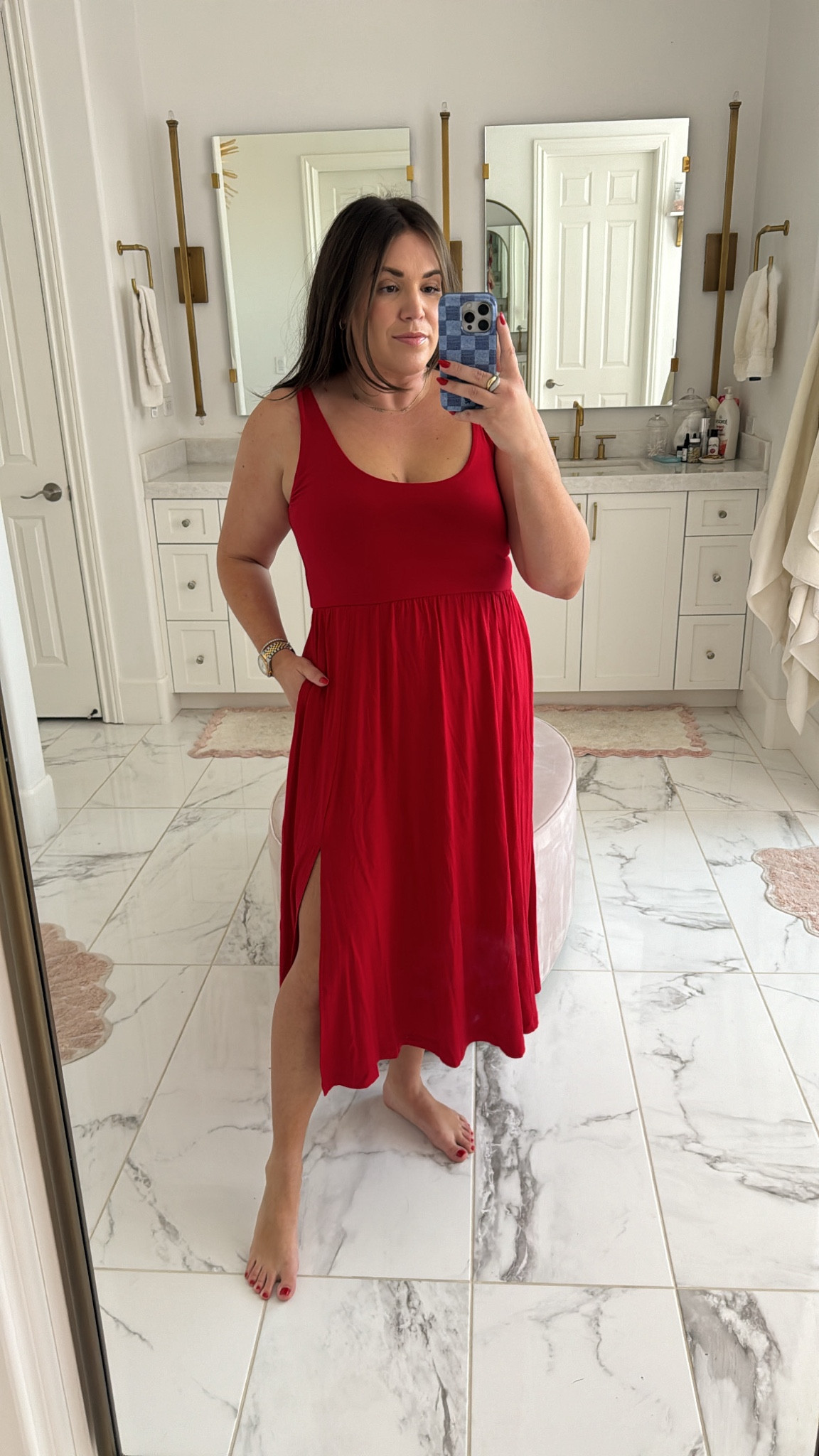 the best $25 dress! i’m in the size large and you can size down. it’s so soft and comfy, but so cute! comes in tons of colors ❤️ 

#LTKSeasonal #LTKMidsize #LTKFindsUnder50