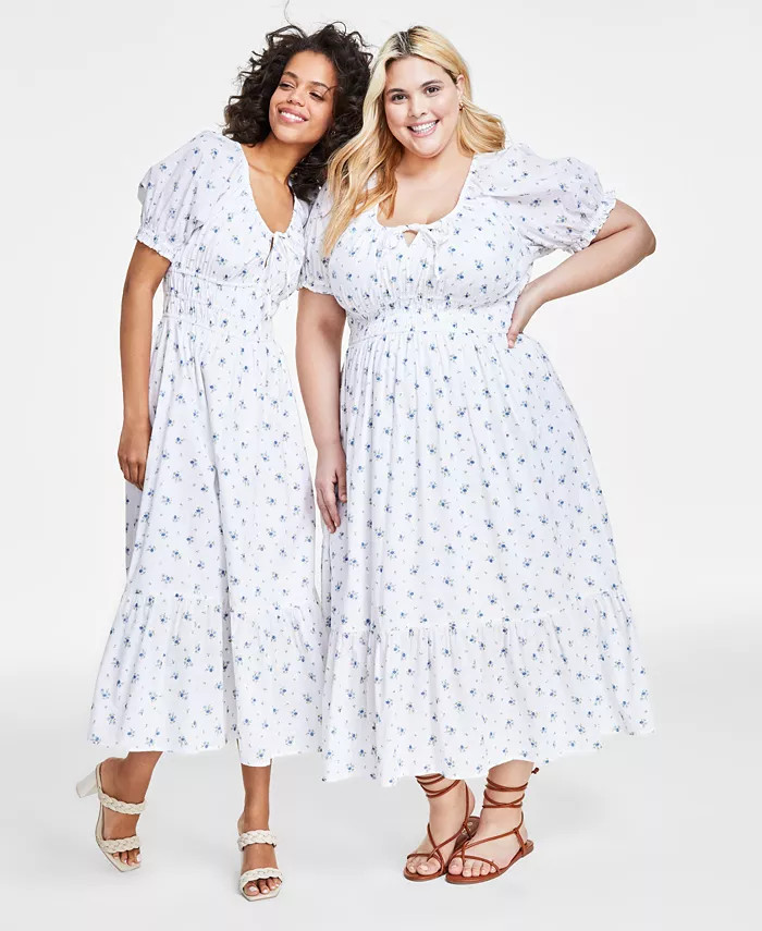 Women's Short-Sleeve Clip-Dot Midi Dress, XXS-4X, Created for Macy's | Macy's