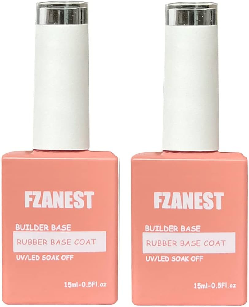 FZANEST Rubber Base Gel Polish Set 15ml*2pcs,5 IN 1 Builder Gel For Nails in a Bottle Kit,Nail St... | Amazon (US)