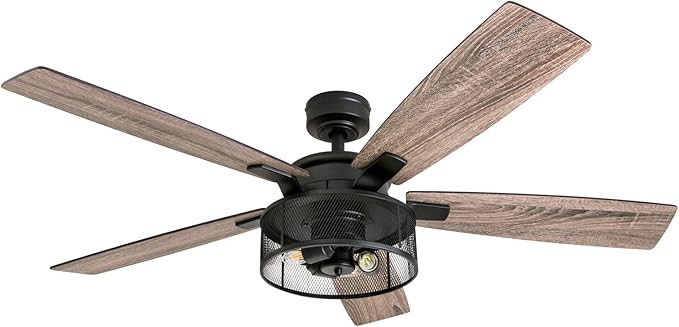 Honeywell Ceiling Fans Carnegie, 52 Inch Industrial Style Indoor LED Ceiling Fan with Light, Remo... | Amazon (US)