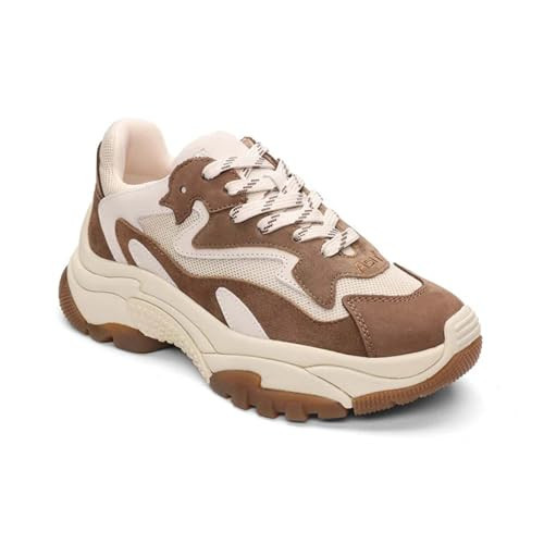 ASH Women's Addict Chunky Dad Sneaker - Fashionable Lace-Up Shoes with Cushioned Sole & Breathable Mesh Upper for Comfort, Fandango/Talc - 10.5-11 | Amazon (US)