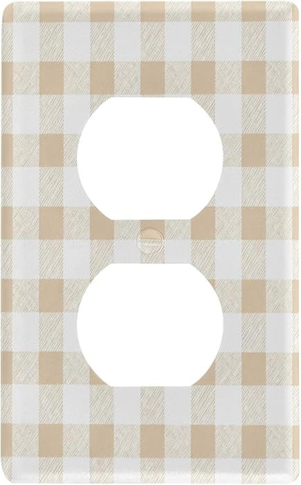 Light Switch Cover Plate Beige and White Gingham Decorative Wall Plates Toggle for Electrical Out... | Amazon (US)