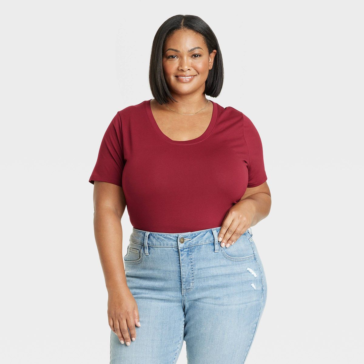 Women's Short Sleeve Relaxed Scoop Neck T-Shirt - Ava & Viv™ | Target