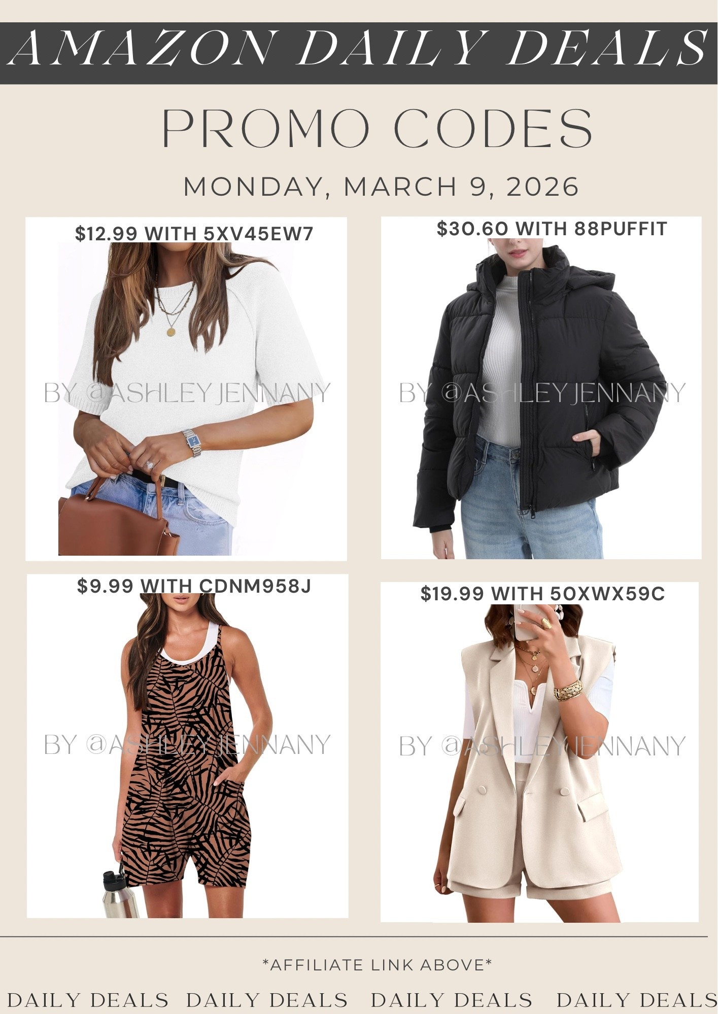 Amazon fashion deals on short sleeve sweater, cropped puffer jacket, romper and two piece set 

#LTKSeasonal #LTKSaleAlert #LTKMidsize