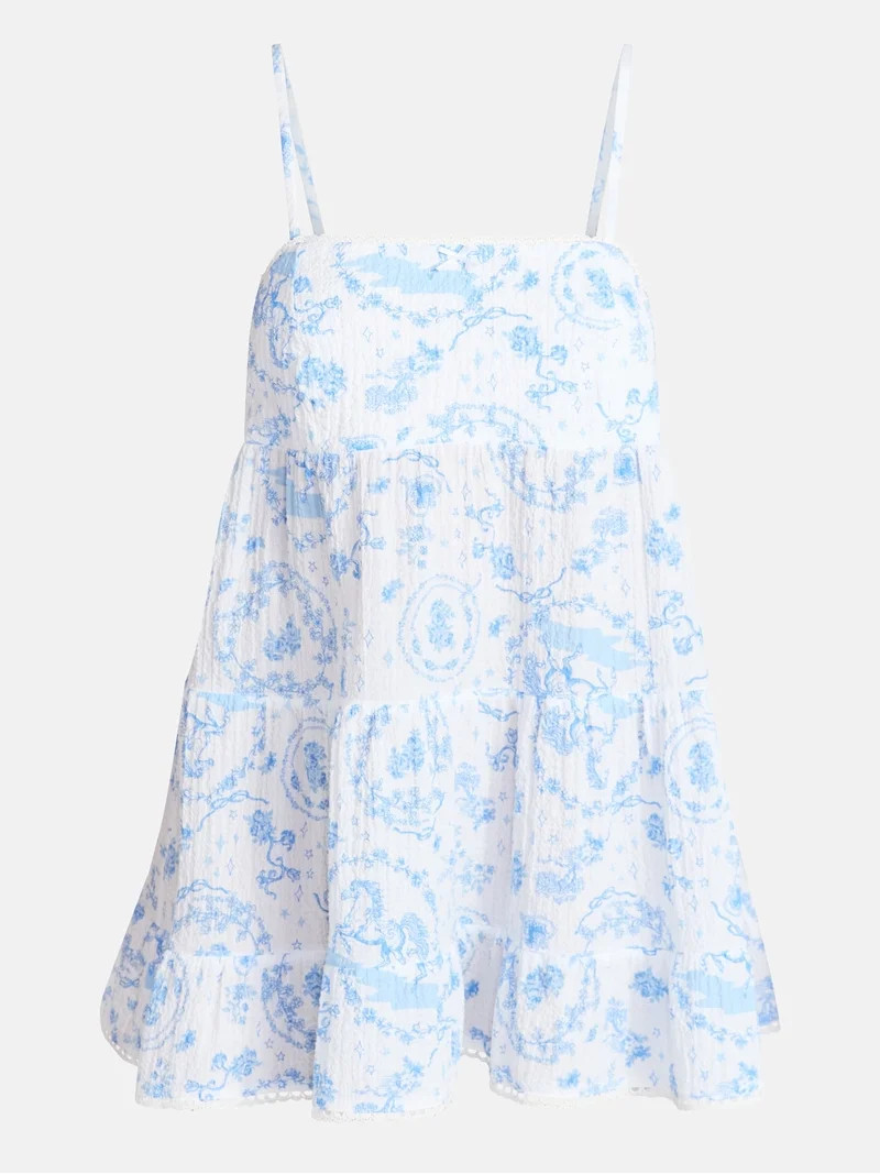 No Boundaries Sleeveless Tiered Babydoll Sleep Dress, Women's XS-XXL | Walmart (US)