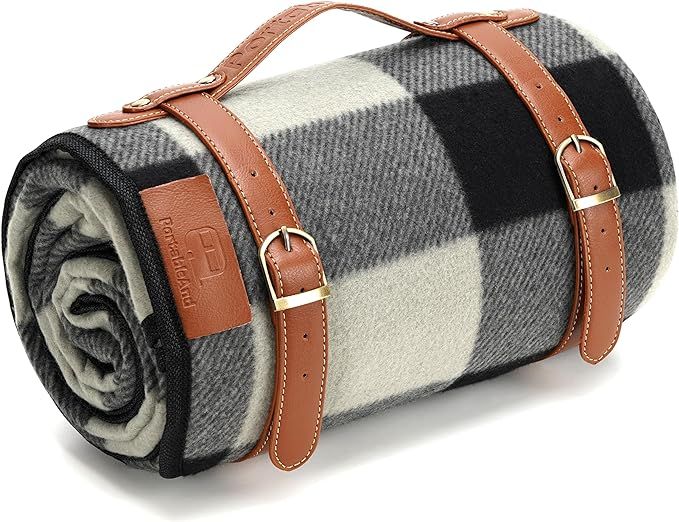 PortableAnd Picnic Blankets, 3 Layer Soft Fleece Blanket for Beach,Camping on Grass, Waterproof, ... | Amazon (US)