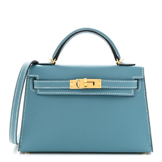 HERMES Epsom Mini Kelly Sellier 20 New Blue Jean | FASHIONPHILE (US)