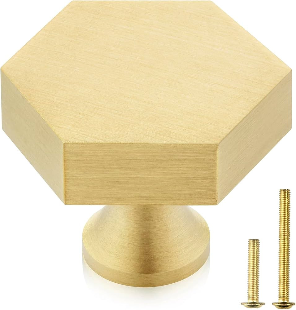 Gold Door/ dresser Hexagon Pulls | Amazon (US)