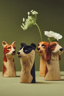 Stoneware Dog Vase | Anthropologie (US)