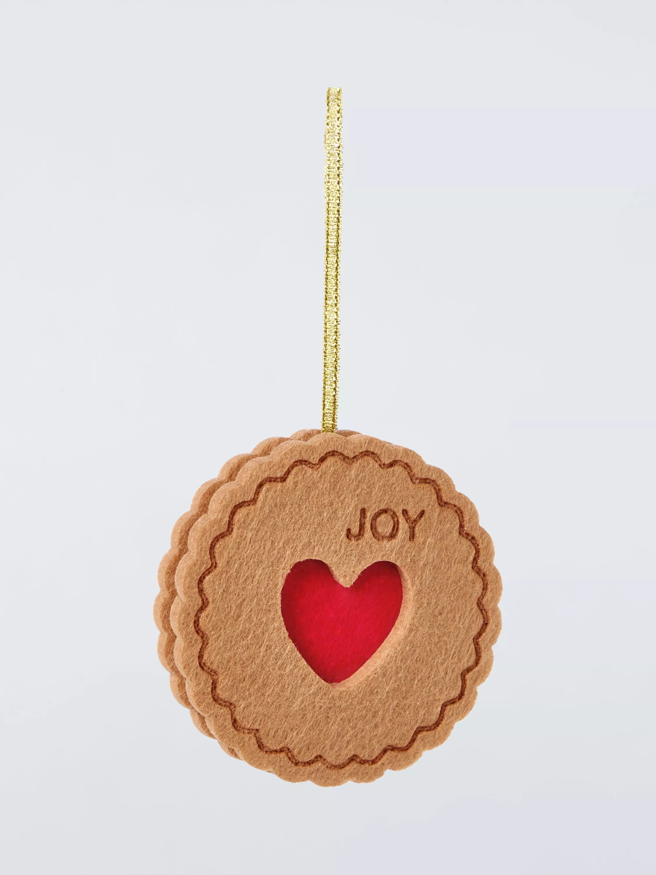 John Lewis Heirloom Splendour Jam Heart Biscuit Felt Tree Decoration | John Lewis (UK)