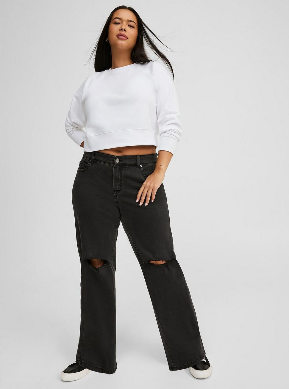 Perfect Wide Leg Vintage Stretch Mid-Rise Jean | Torrid (US & Canada)