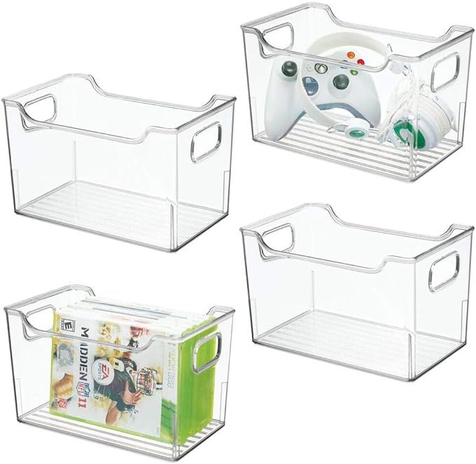mDesign Plastic Storage Organizer, Holder Bin Box with Handles - for Cube Furniture Shelving Orga... | Amazon (US)
