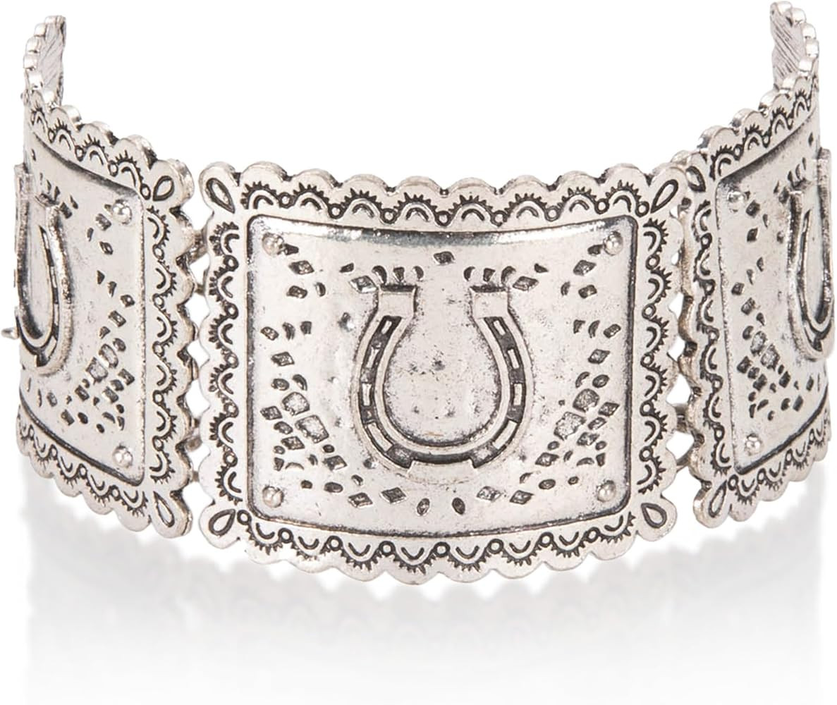 Montana West x Wrangler Jewelry Western Concho Cuff Bracelets for Women Girls Gift | Amazon (US)