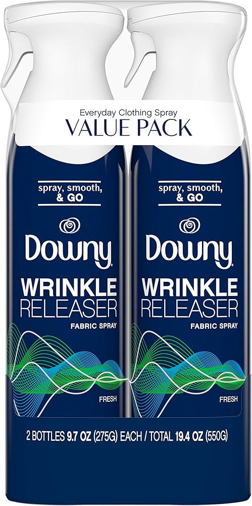 Downy WrinkleGuard Wrinkle Release Fabric Spray, Fresh Scent, 19.4 Total Oz (Pack of 2) - Fabric ... | Amazon (US)