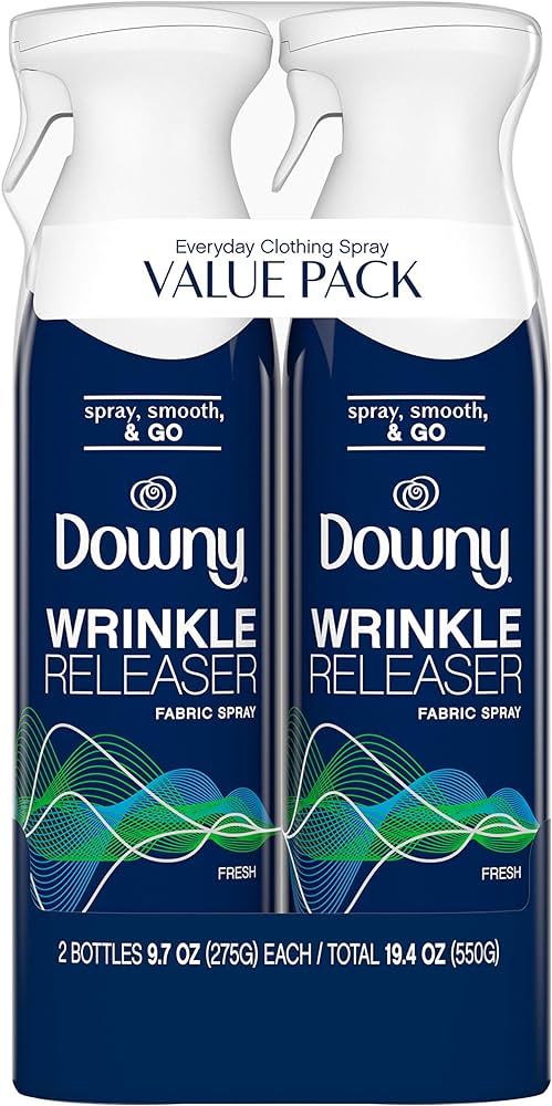 Downy WrinkleGuard Wrinkle Release Fabric Spray, Fresh Scent, 19.4 Total Oz (Pack of 2) - Fabric ... | Amazon (US)