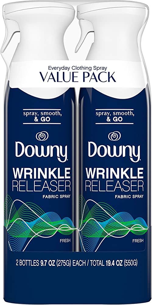 Downy WrinkleGuard Wrinkle Release Fabric Spray, Fresh Scent, 19.4 Total Oz (Pack of 2) - Fabric ... | Amazon (US)