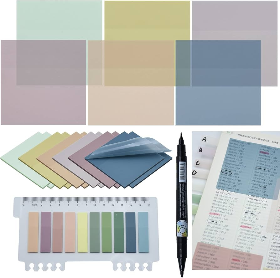 YOUDEFUL 800Pcs Transparent Sticky Notes, 3"x3" Clear Sticky Notes, Waterproof Translucent Sticky... | Amazon (US)