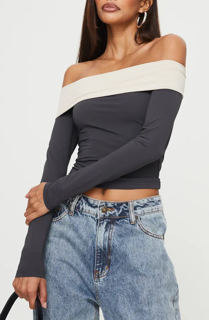 Princess Polly Machado Colorblock Off the Shoulder Top | Nordstrom | Nordstrom