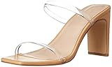 The Drop Women's Avery Square Toe Two Strap High Heeled Sandal, Clear, 12 | Amazon (US)