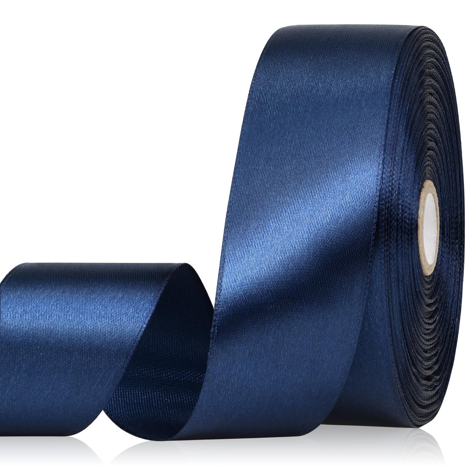 Navy Blue Ribbon 1-1/2 Inch, 60 Yards Dark Blue Satin Ribbon for Gift Wrapping, Fabric Ribbon for... | Amazon (US)