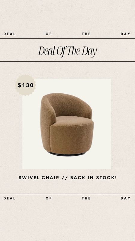 Deal of the Day - Walmart Swivel Chair // Back in stock & only $130!!

swivel chair, accent chair, teddy chair, boucle chair, walmart furniture, walmart home finds, walmart favorites, walmart decor, walmart home, affordable furniture, budget friendly chair, living room chair, kids room chair, kids room furniture 

#LTKhome
