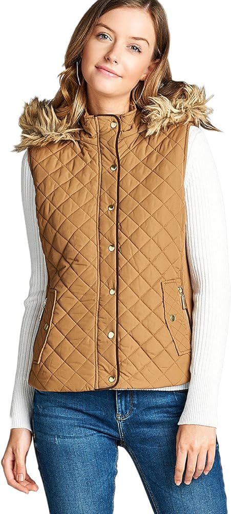 Active USA Quilted Padding Vest with Suede Piping Details Sizes from S-3XL | Amazon (US)