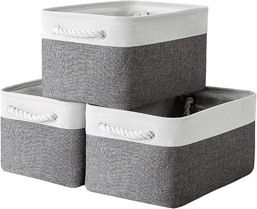 Sacyic Large Storage Baskets for Shelves, Fabric Baskets for Organizing, Collapsible Storage Bins... | Amazon (US)
