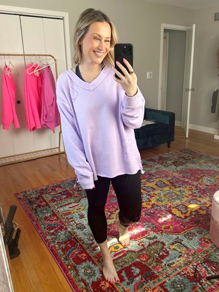 Loungewear for spring! This is the perfect oversized sweatshirt and it’s on sale! Also linked these black leggings and cropped top, it’s An amazon fashion find #springoutfit #loungewear 

#LTKunder50 #LTKfit #LTKsalealert