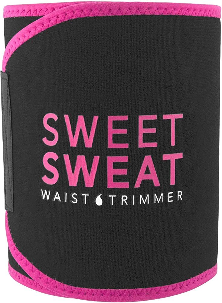 Sweet Sweat Waist Trimmer - Black/Pink | Premium Waist Trainer Sauna Belt for Men & Women | Amazon (US)