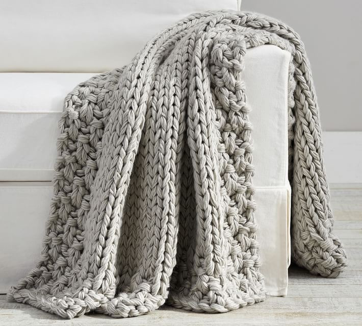 Ellsworth Chunky Border Throw | Pottery Barn (US)