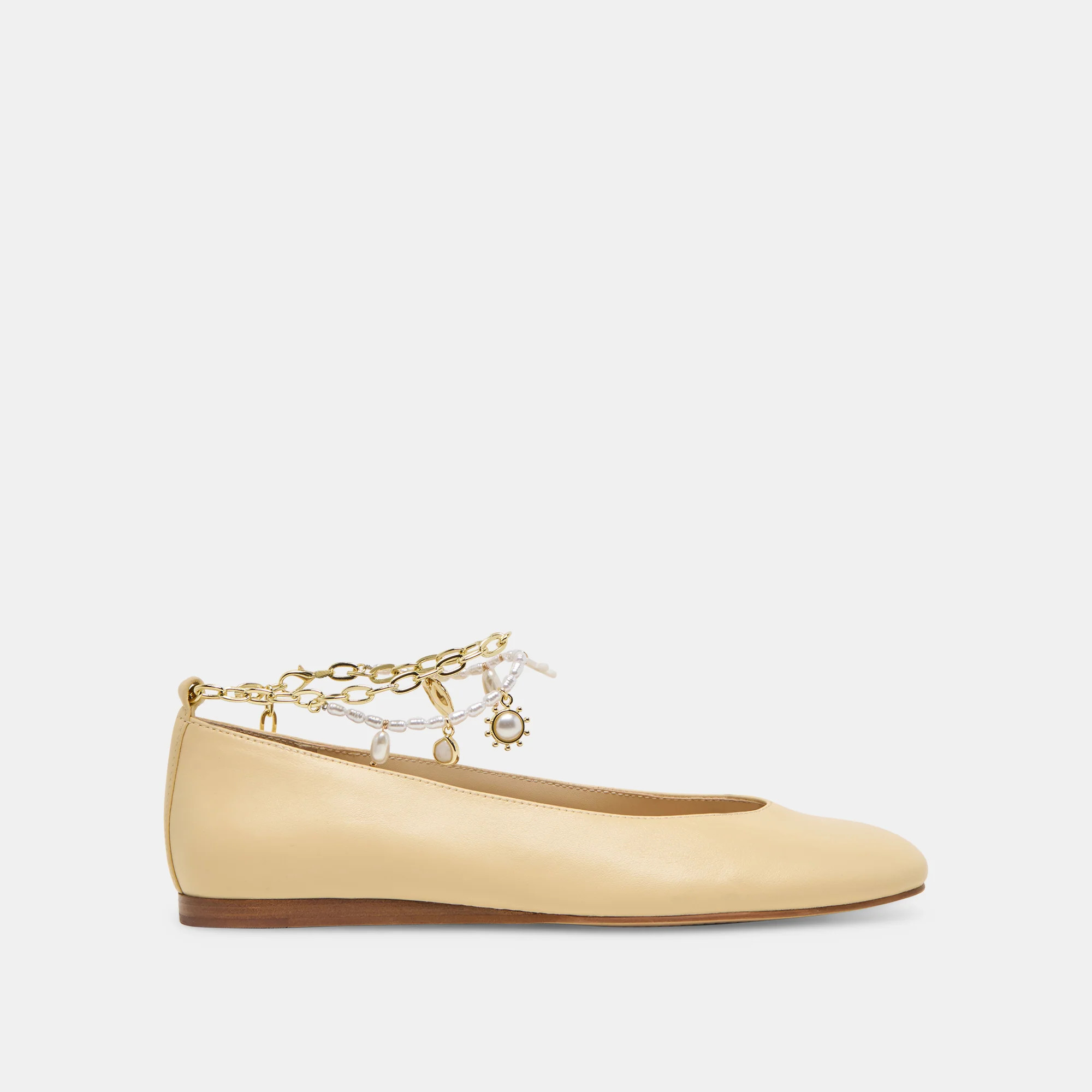 Baiden Ballet Flats Warm Natural Leather | DolceVita.com