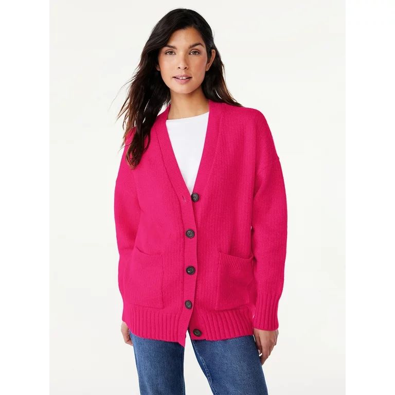 Free Assembly Women's Grandpa Cardigan Sweater, Midweight, Sizes XS-XXL | Walmart (US)