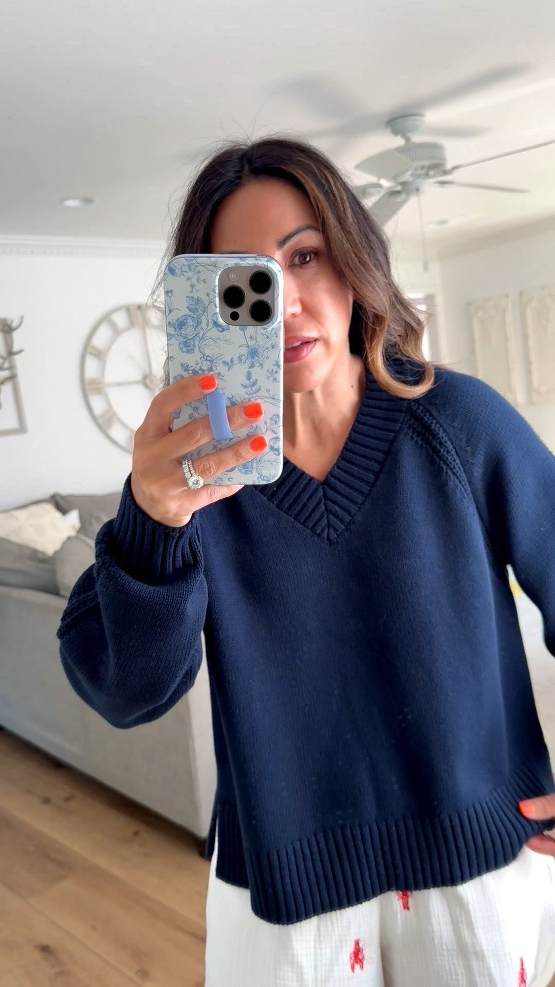 Code FAVS50 for 50% off at Social Threads. Small navy blue sweater. Small gauze shorts.

#LTKOver40 #LTKSaleAlert