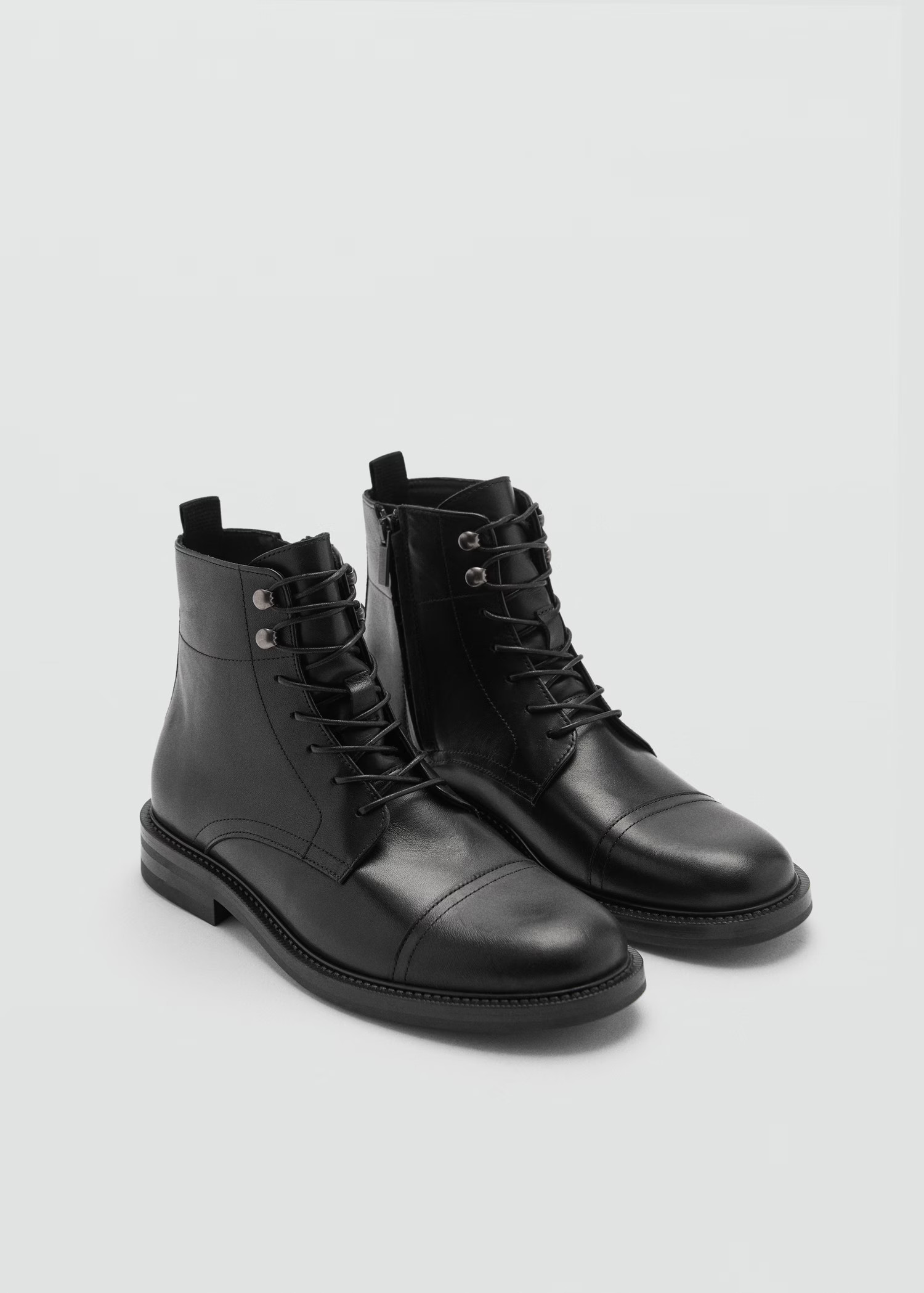 Lace-up leather ankle boots - Men | MANGO USA | Mango (US/MX/AU)