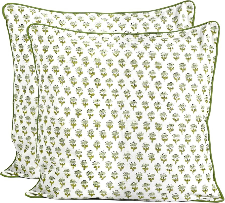 CPC Throw Pillow Covers for Couch, 20x20 Decorative Couch Pillows for Living Room, 100% Cotton Bo... | Amazon (US)
