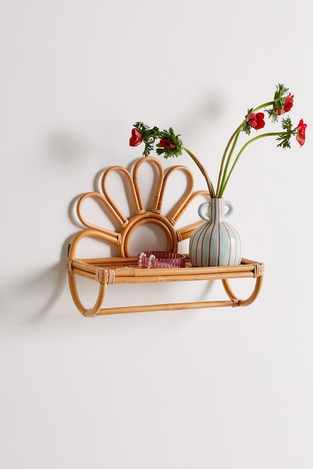 Meadow Flower Rattan Wall Shelf | Urban Outfitters (US and RoW)