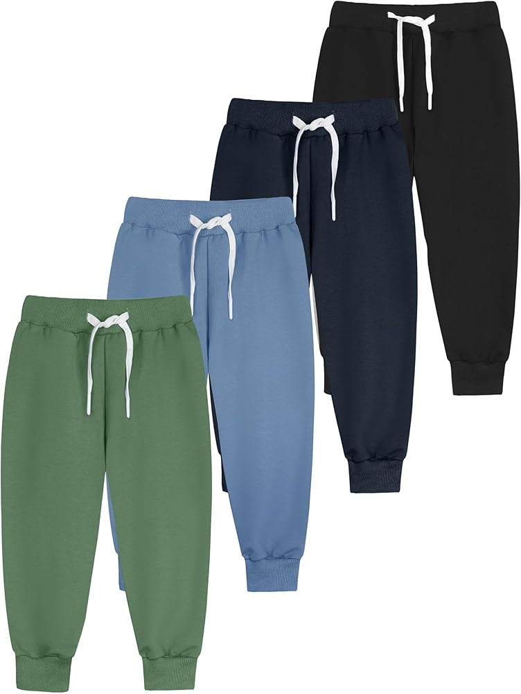 Resinta 4 Pack Joggers Sweatpants Pull-On Active Pants | Amazon (US)